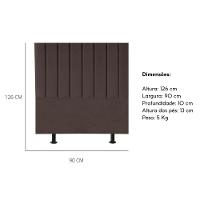 Cabeceira Estofada Cama Box Solteiro 90 Cm Sara Veludo E Frame marrom