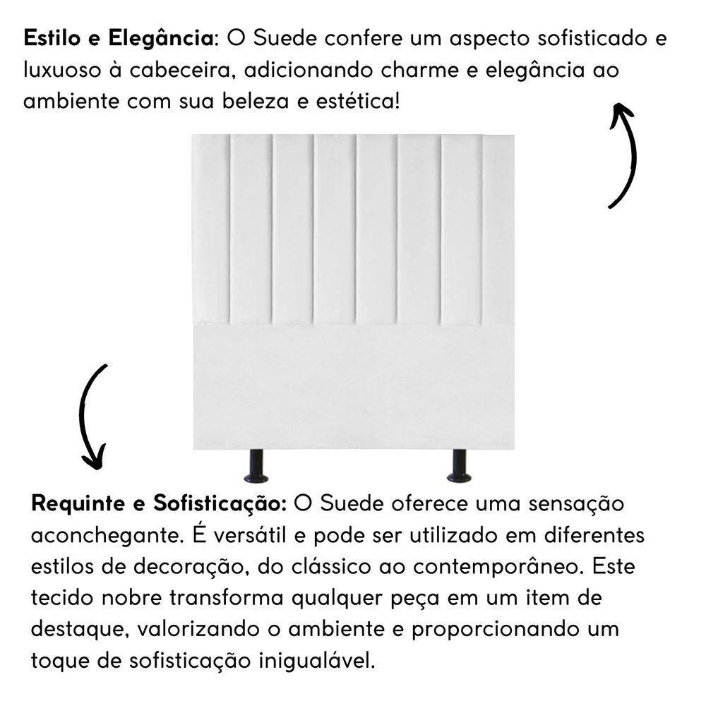 Cabeceira Estofada Cama King 195 Cm Sara Suede E Frame branco - 2