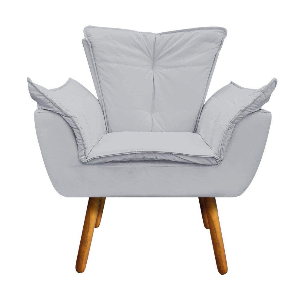 Kit Poltrona Opala com Puff Pés Palito Castanho D´rossi - 3