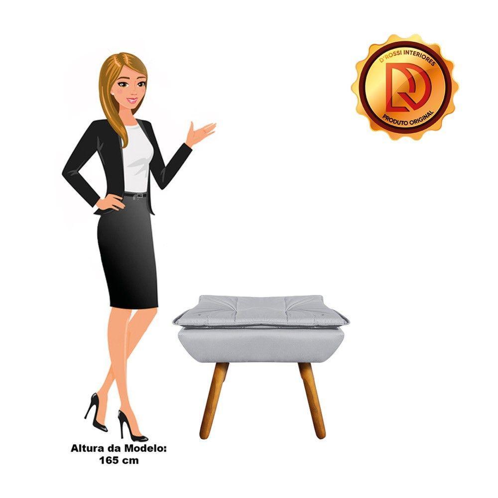 Kit Poltrona Opala com Puff Pés Palito Castanho D´rossi - 8