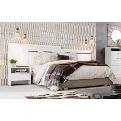 Cabeceira Casal Com 2 Mesas De Cabeceiras - Prime - Móveis Novo Horizonte - Branco