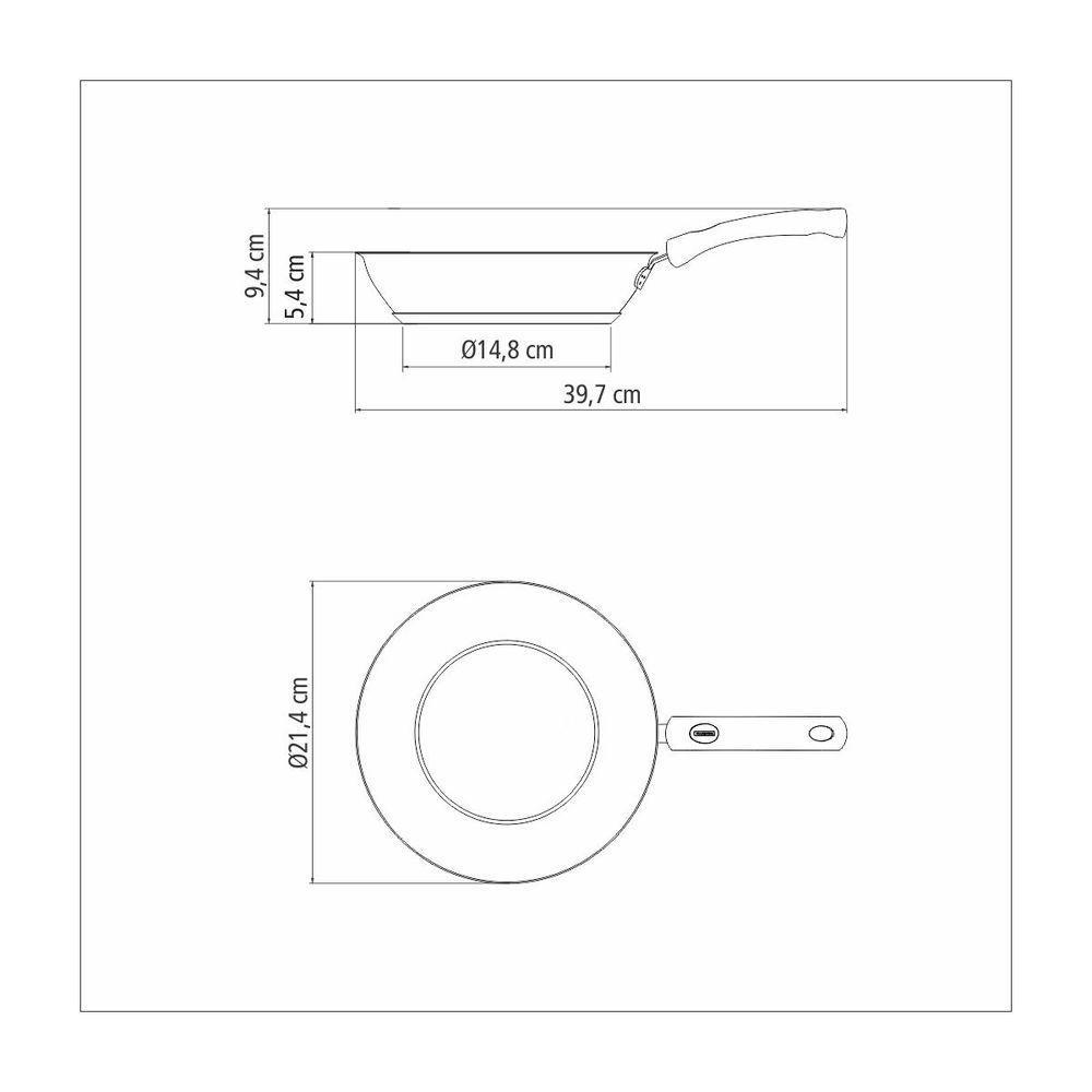 Frigideira Tramontina Solar Silicone Rasa Em Aço Inox Fundo Triplo Com Cabo De Silicone 20 Cm 1,3 L - 7