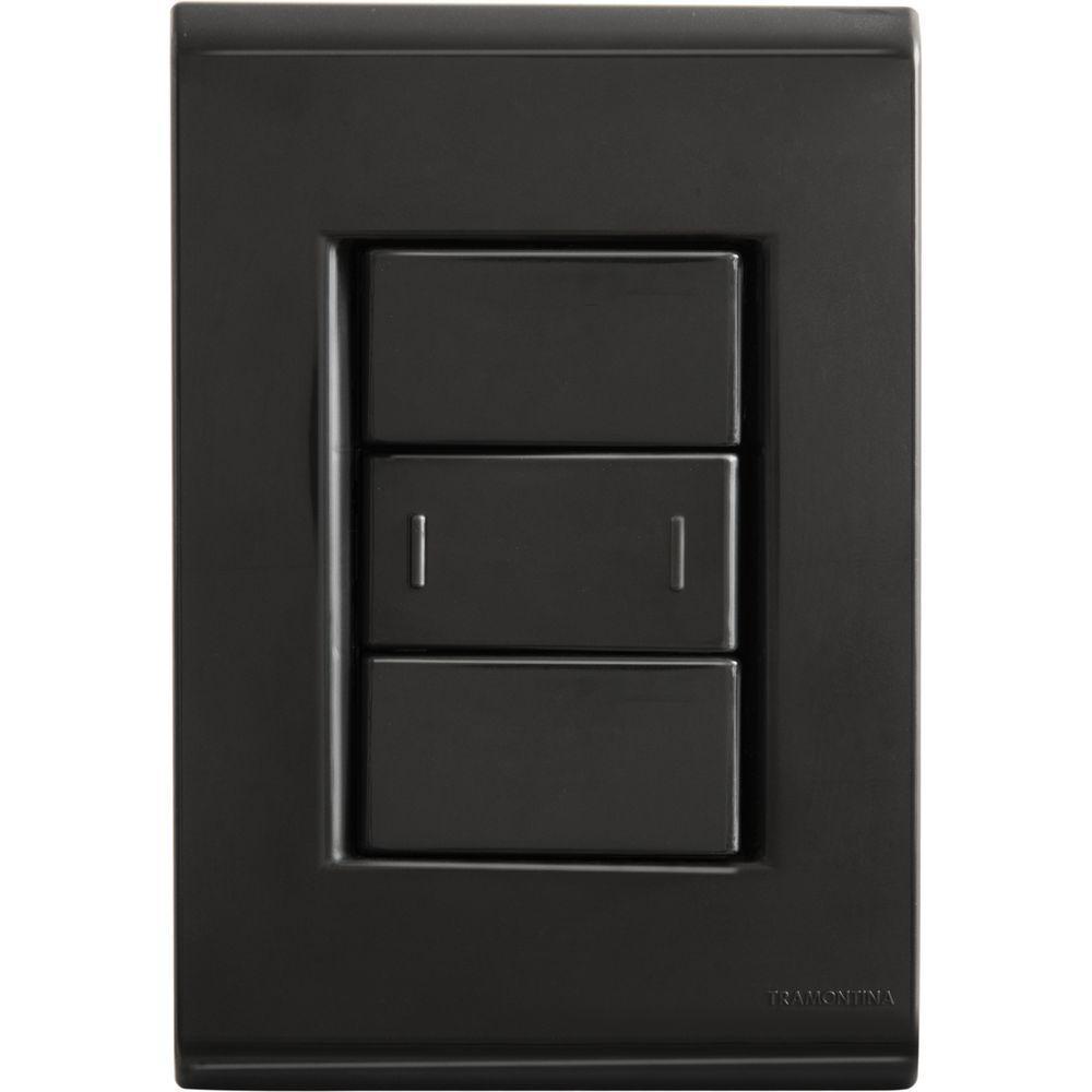 Conjunto 4x2 Com 1 Interruptor Paralelo 10 A 250 V Tramontina Liz Grafite - 1