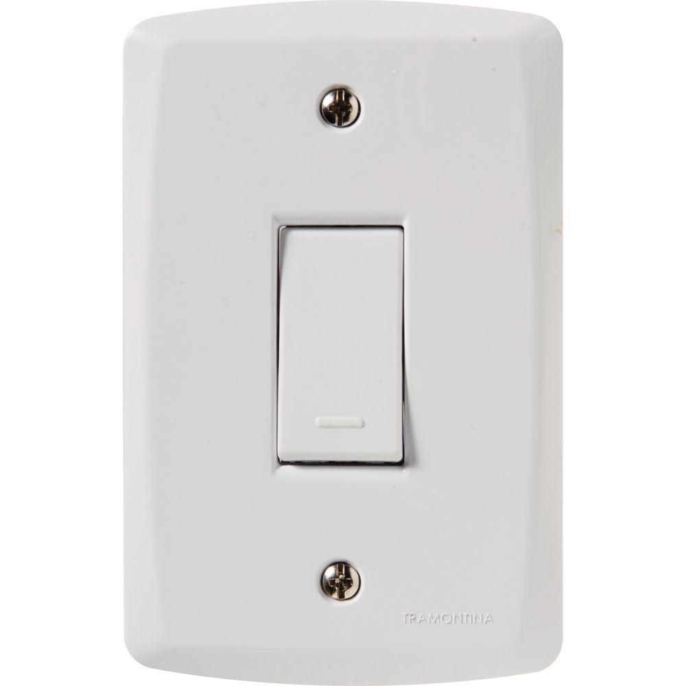 Conjunto 4x2 Com 1 Interruptor Simples 10 A 250 V Tramontina Lux2 Branco 120 Unidades - 1