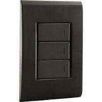 Conjunto 4x2 Com 3 Interruptores Simples 10 A 250 V Tramontina Liz Grafite - 1