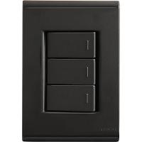 Conjunto 4x2 Com 3 Interruptores Simples 10 A 250 V Tramontina Liz Grafite - 4