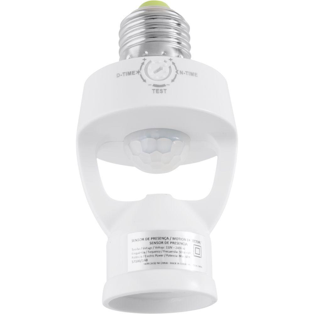 Sensor De Presença 360° Soquete E27 Tramontina Bivolt Com Fotocélula Branco - 1