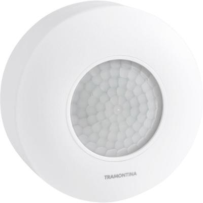 Sensor De Presença 360° De Sobrepor Em Teto Tramontina Bivolt Com Fotocélula Branco