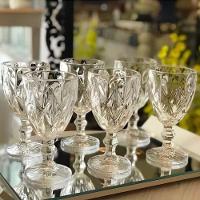 Kit 10 Taças De Vidro Para água Diamante Transparente Emcasatem 340ml - 3