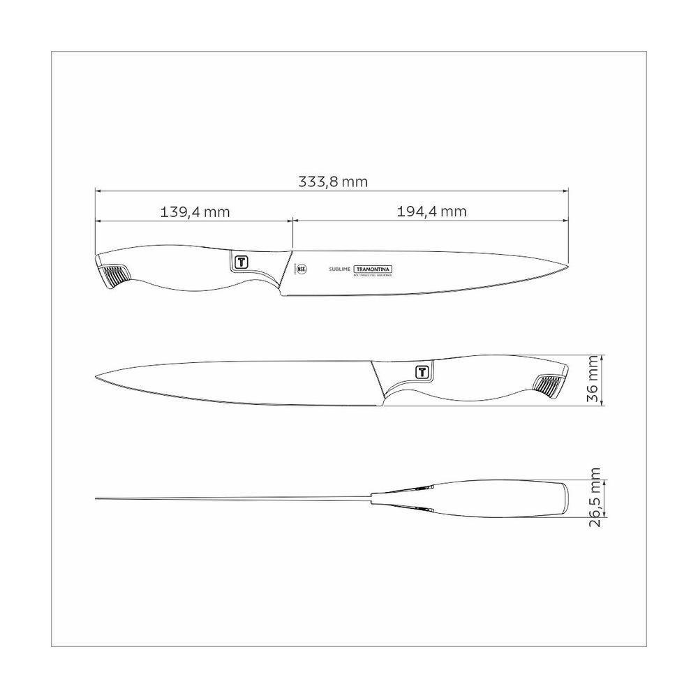 Faca Utility Tramontina Sublime Em Aço Inox 8 Polegada - 2