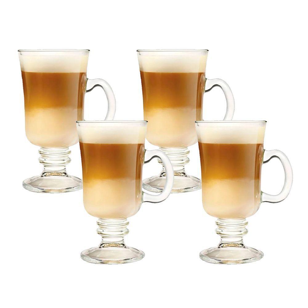 Jogo 4 Taças De Cappuccino Café Caneca Dolce Gusto Nespresso Vidro Transparente 250ml Lyor - 1
