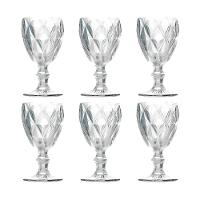 Kit 6 Taças De Vidro Para água Diamante Transparente Emcasatem 340ml - 1