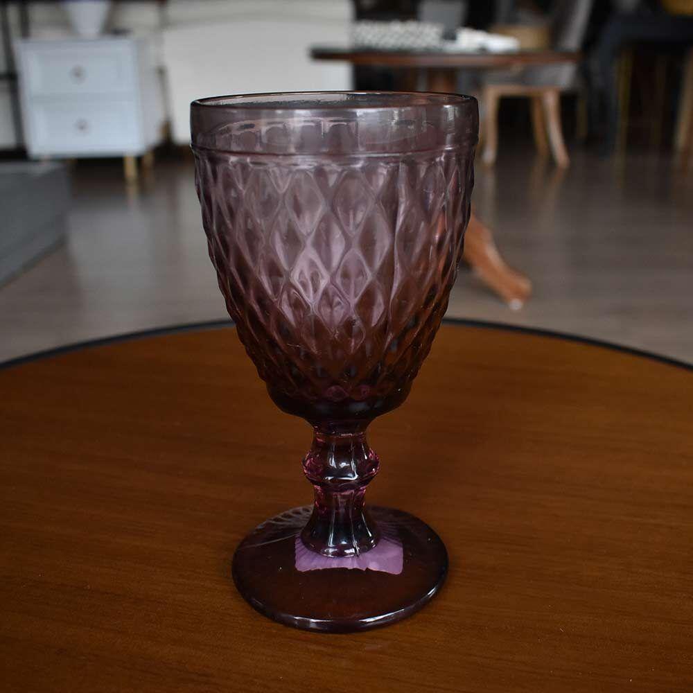 Jogo 4 Taças P-agua Vidro Bico De Abacaxi Lílas 325ml Lyor - 4