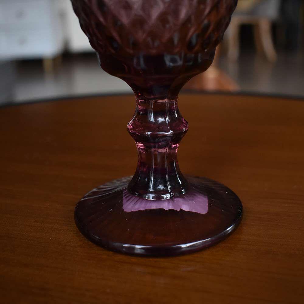 Jogo 4 Taças P-agua Vidro Bico De Abacaxi Lílas 325ml Lyor - 5