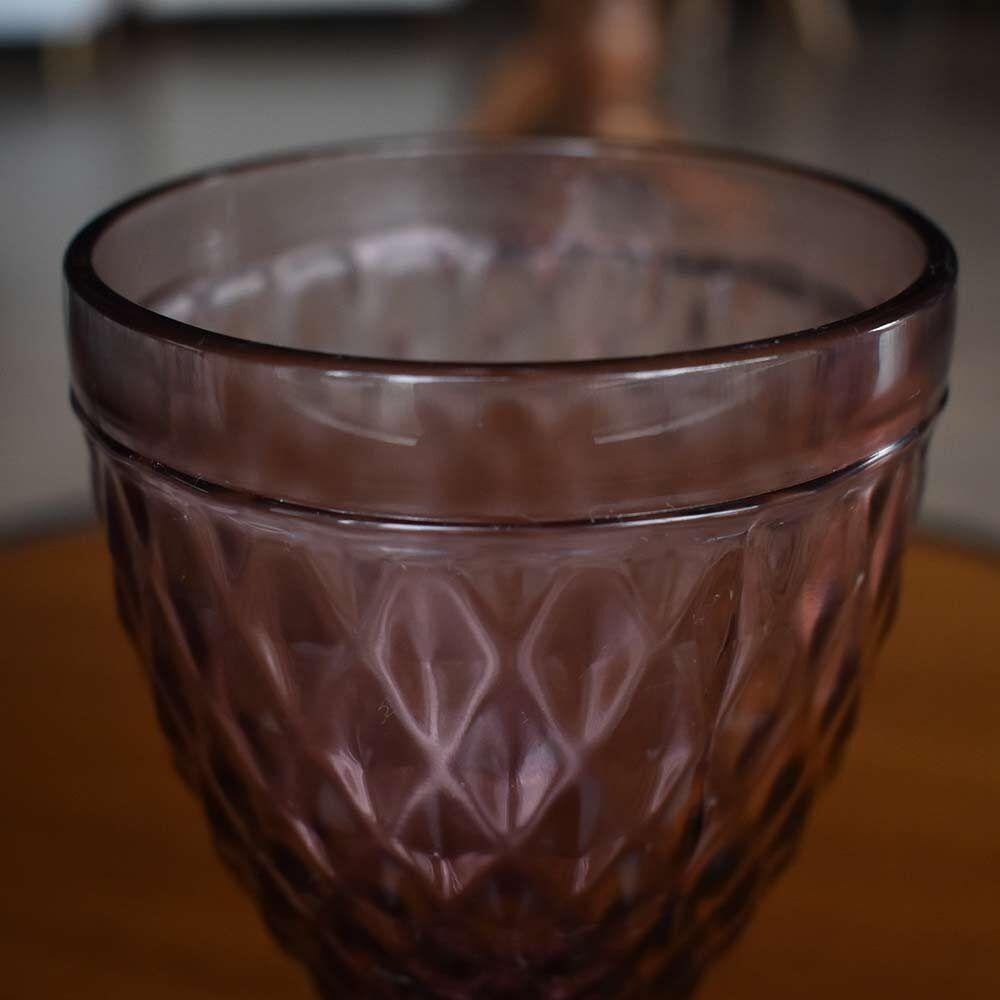 Jogo 4 Taças P-agua Vidro Bico De Abacaxi Lílas 325ml Lyor - 7