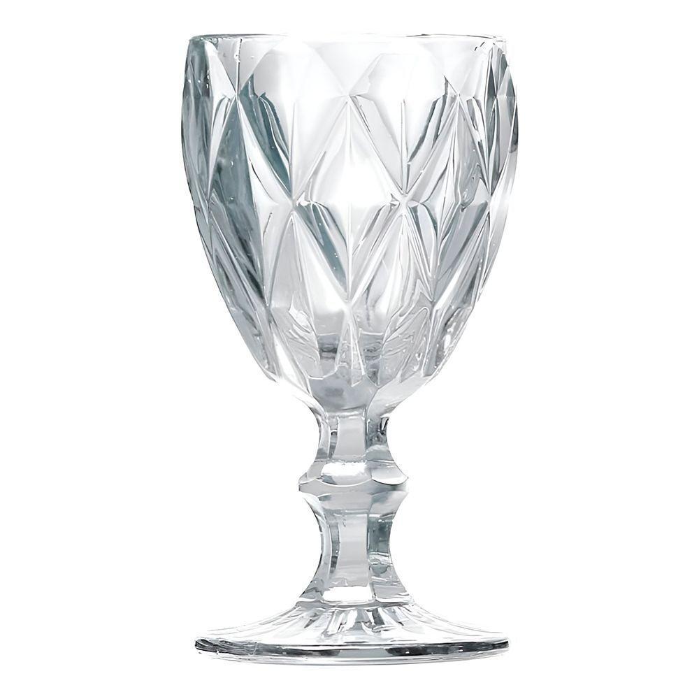 Jogo 10 Taças De Vidro Diamond Diamante Transparente 300ml água Class Home - 4