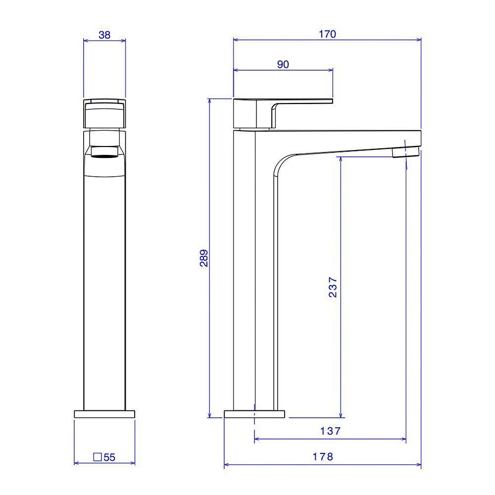 Torneira Deca Level 1189.bl26.no De Bancada Black Noir - 2