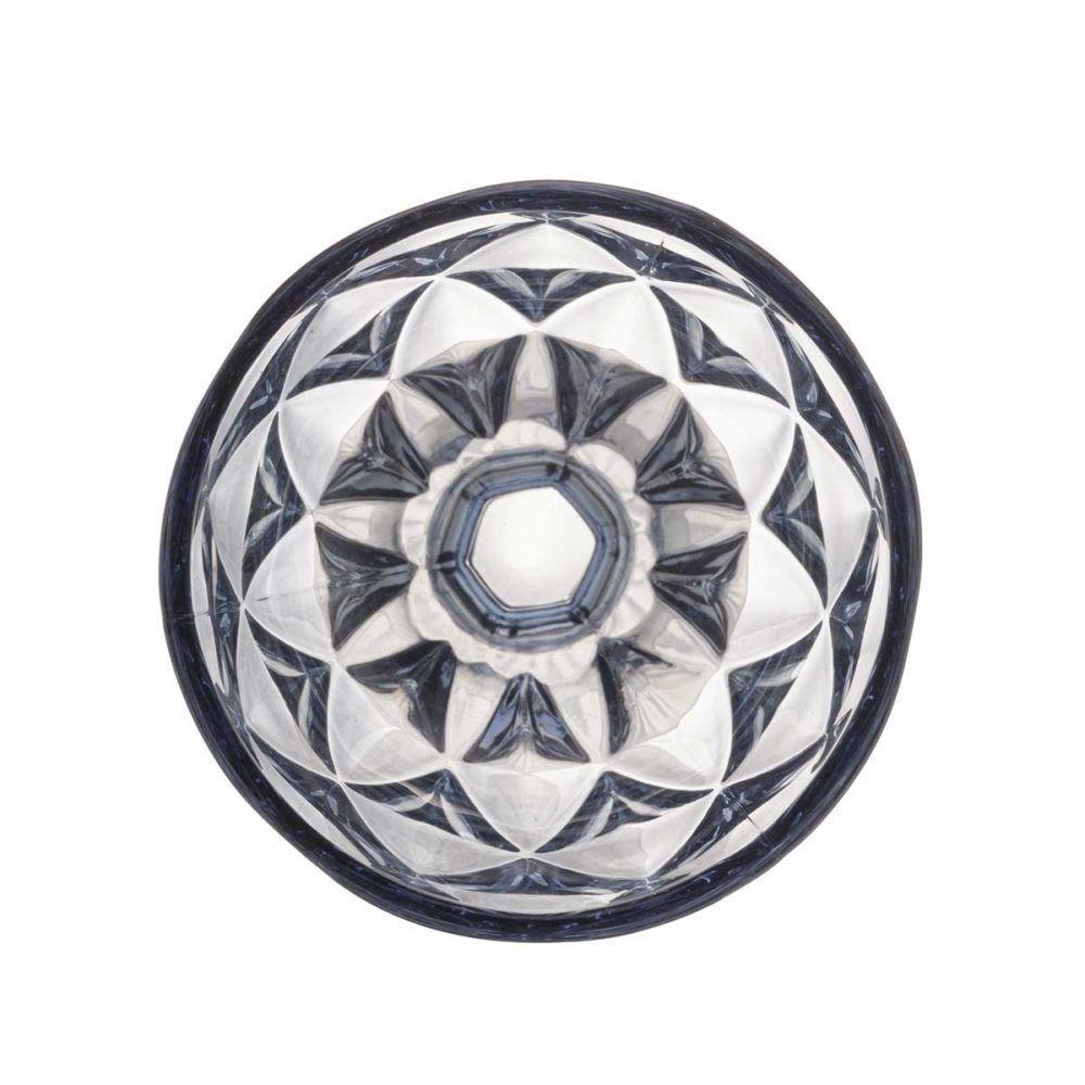 Jogo 10 Taças De Vidro Diamond Diamante Azul Metálico Para água 325ml Lyor - 5