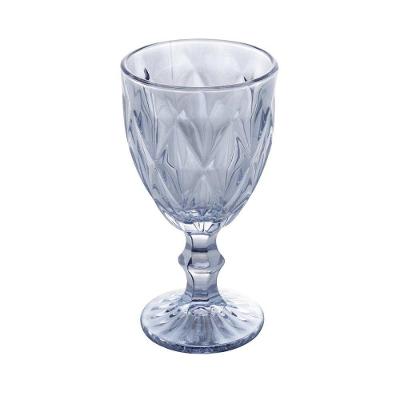 Jogo 2 Taças De Vidro Diamond Diamante Azul Metálico Para água 325ml Lyor