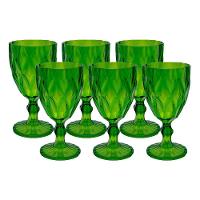 Jogo 6 Taças De Acrílico Verde Diamond Diamante Festa Piscina Plástico 330ml Lyor - 1