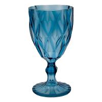 Jogo 6 Taças De Acrílico Azul Diamond Diamante Festa Piscina Plástico 330ml Lyor - 3