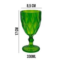 Jogo 12 Taças De Acrílico Verde Diamond Diamante Festa Piscina Plástico 330ml Lyor - 6