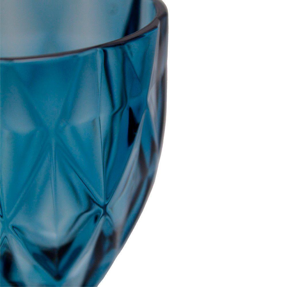 Jogo 12 Taças De Acrílico Azul Diamond Diamante Festa Piscina Plástico 330ml Lyor - 6