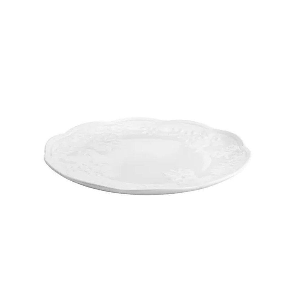 Jogo 2 Pratos Raso Porcelana New Bone Butterfly 26,5cm Lyor Branco - 6