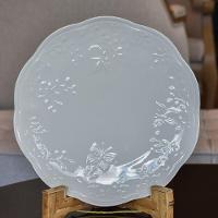 Jogo 2 Pratos Raso Porcelana New Bone Butterfly 26,5cm Lyor Branco