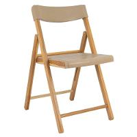 Cadeira De Madeira Dobrável Tramontina Verona Teca Acabamento Envernizado Assento Encosto Em Polipr - 1