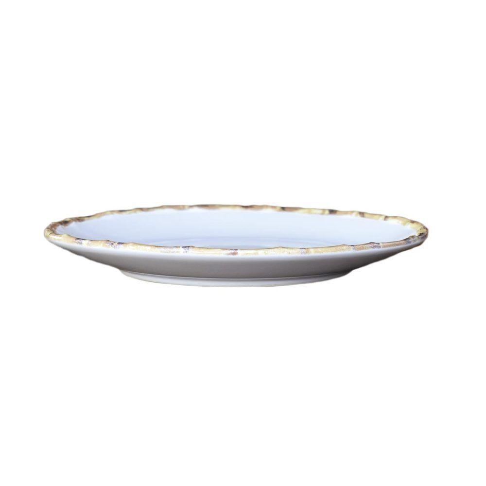 Jogo 12 Pratos Rasos 27cm Borda De Bambu Cerâmica 1ª Linha Scalla - 5