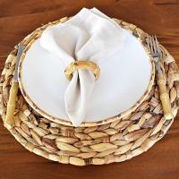 Jogo 10 Pratos Rasos De Cerâmica 27cm Borda De Bambu 1ª Linha Scalla - 3