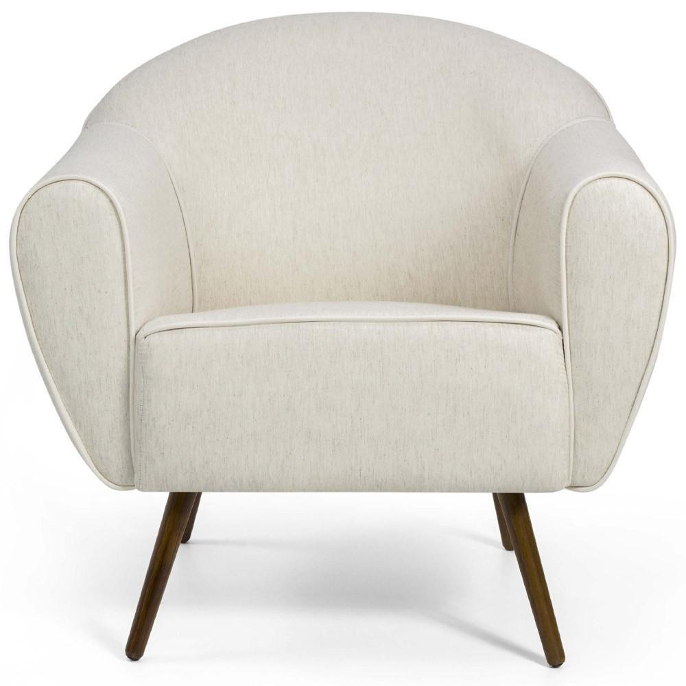 Poltrona Fixa Com Pés Palito Nina Linho Bege B-298 - 5