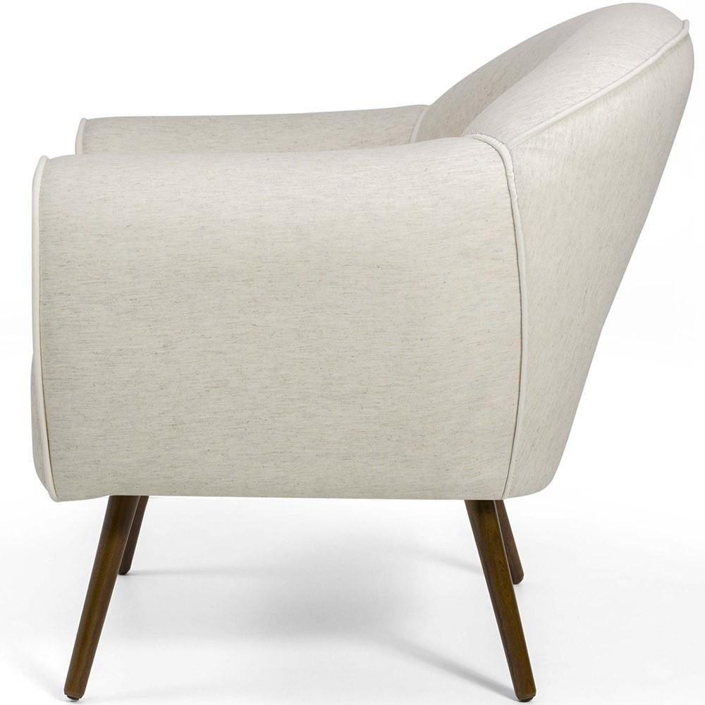 Poltrona Fixa Com Pés Palito Nina Linho Bege B-298 - 6