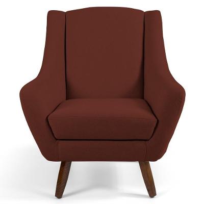 Poltrona Fixa Com Puff Juliet D02 C-417 Veludo Terracota Lyam Decor