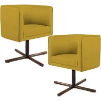 Kit 02 Poltronas Betina D02 Veludo Mostarda C-279 - 1