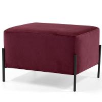 Puff Retangular 60x45 D02 Pés De Aço Veludo Marsala C-278 - 1