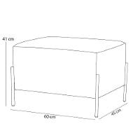 Puff Retangular 60x45 D02 Pés De Aço Veludo Marsala C-278 - 2