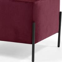 Puff Retangular 60x45 D02 Pés De Aço Veludo Marsala C-278 - 3