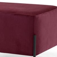 Puff Retangular 60x45 D02 Pés De Aço Veludo Marsala C-278 - 4