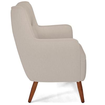 Poltrona Fixa Isabella D02 Linho Bege Lyam Decor