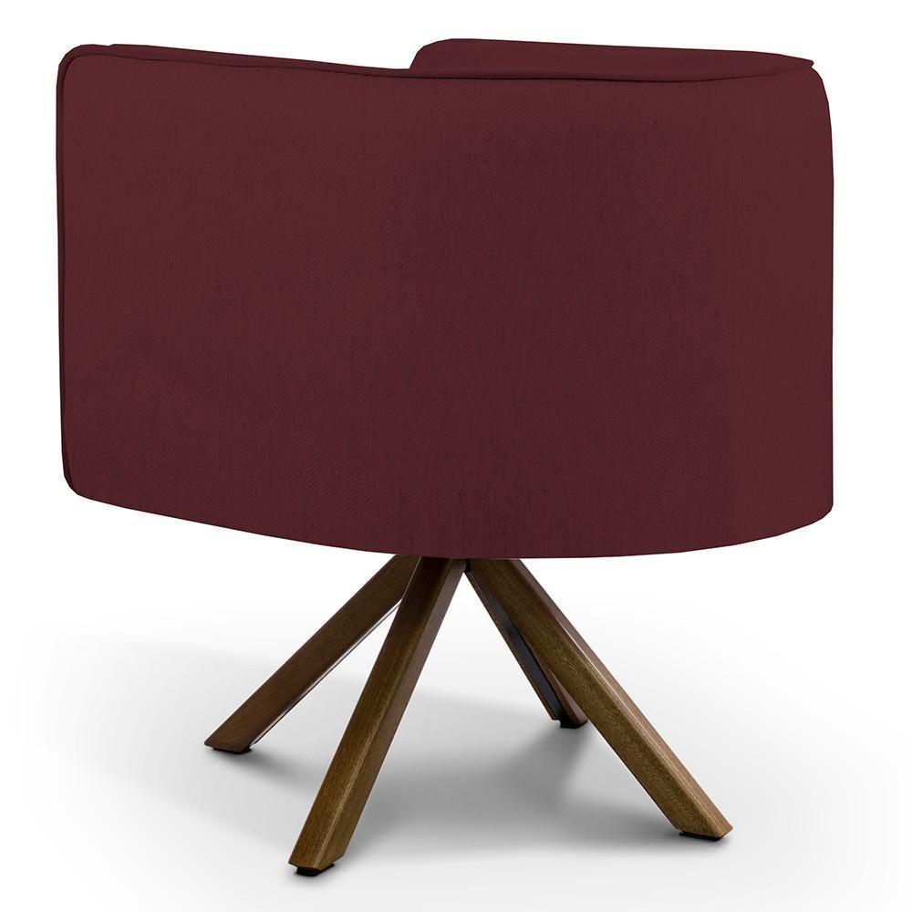 Kit 02 Poltronas Base Giratória Veludo Marsala C-278 - 2
