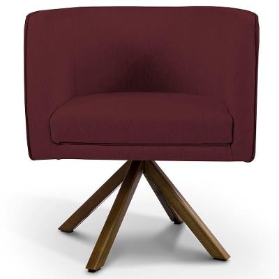 Kit 2 Poltronas Decorativas Giratórias Betina D02 Veludo Marsala Lyam Decor