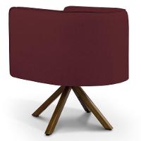 Kit 02 Poltronas Base Giratória Veludo Marsala C-278 - 2