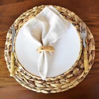 Jogo 15 Pratos Rasos 27cm Cerâmica Borda De Bambu 1ª Linha Scalla - 5