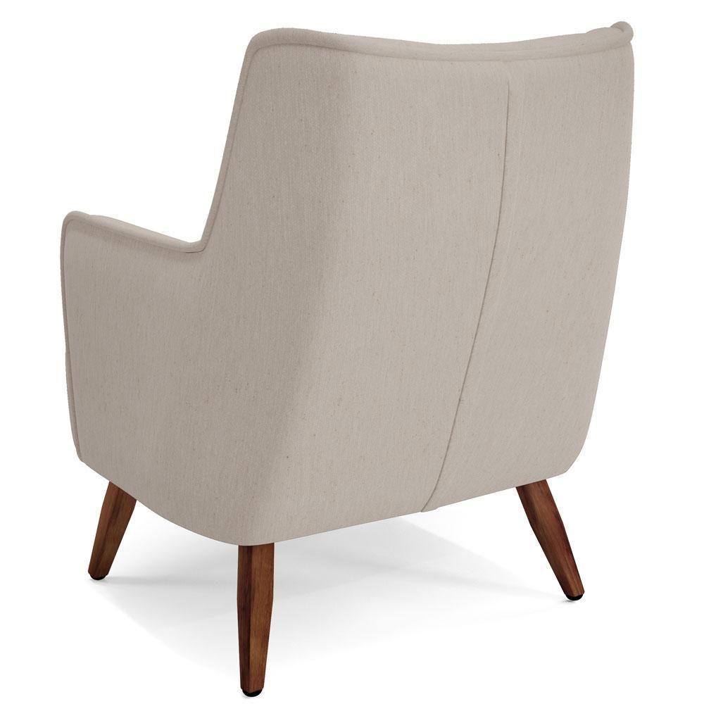 Kit 02 Poltronas Fixa Pés De Madeira Isabella D02 Cru C-443 - 2