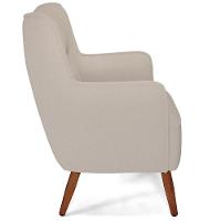 Kit 02 Poltronas Fixa Pés De Madeira Isabella D02 Cru C-443 - 3