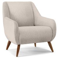 Poltrona Fixa Pés De Madeira Paloma D02 Linho Cru C-443 - 1