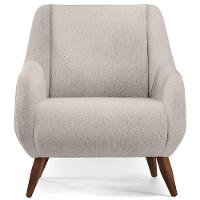 Poltrona Fixa Pés De Madeira Paloma D02 Linho Cru C-443