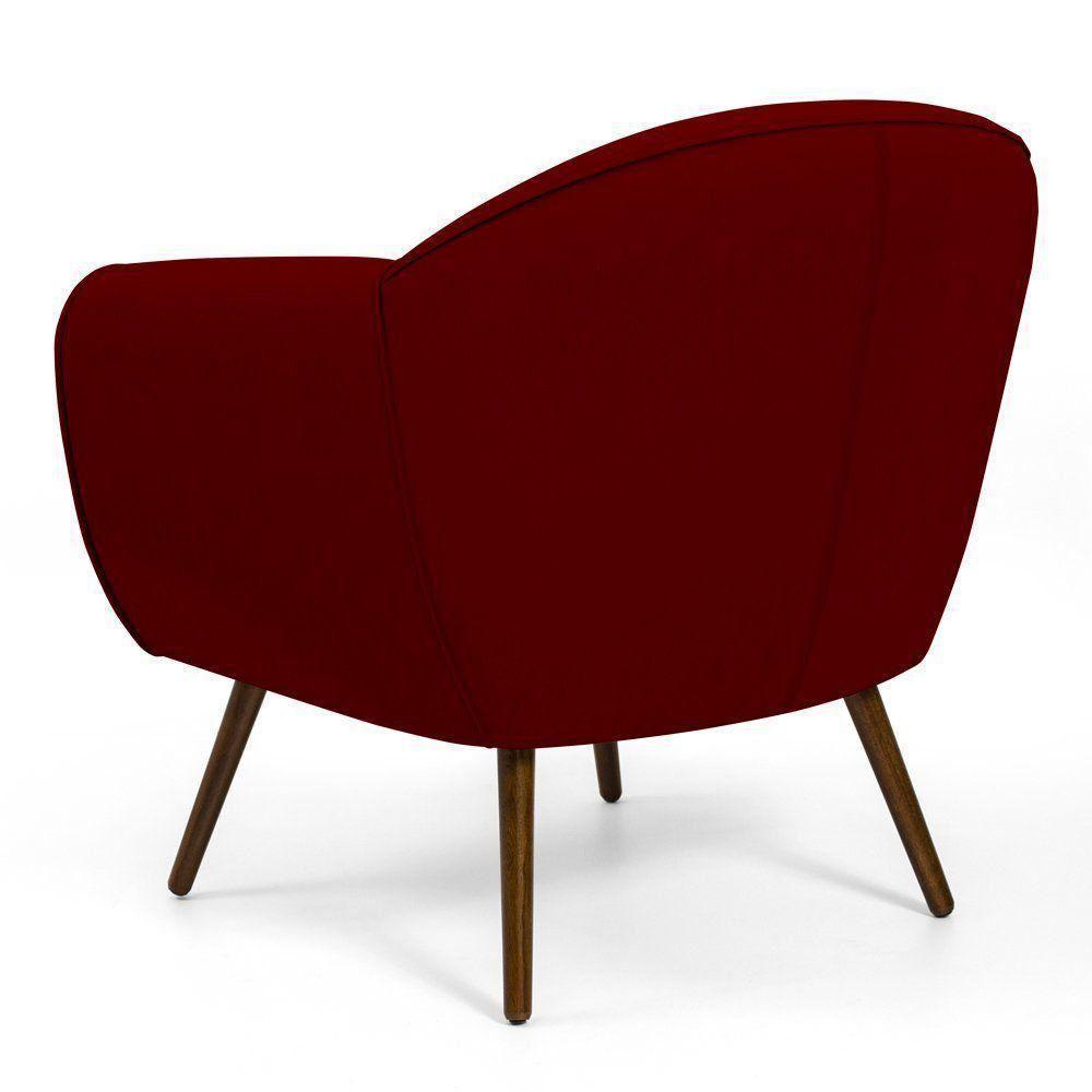 Poltrona Com Pés Palito Nina Veludo Marsala C-278 - 3